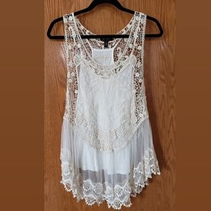 Jessica Simpson Cream Delicate Tank Top